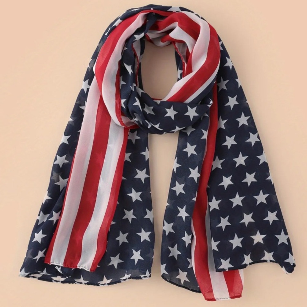 Patriotic Stars and Stripes Scarf